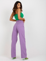 Plačios džinsinės kelnės aukštu liemeniu Lakert (violetinės spalvos)