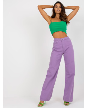 Plačios džinsinės kelnės aukštu liemeniu Lakert (violetinės spalvos)