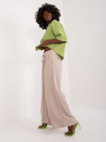 Plačios kelnės moterims (šviesios smėlio spalvos)