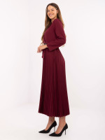 Elegantiška maxi suknelė moterims su dirželiu (bordo)
