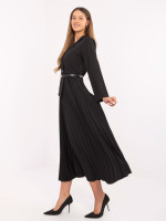 Elegantiška maxi suknelė moterims su dirželiu (juoda)