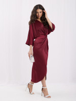 Elegantiška kimono stiliaus suknelė (bordo)