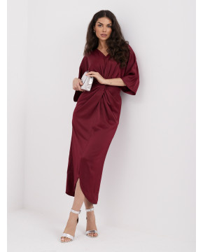 Elegantiška kimono stiliaus suknelė (bordo)