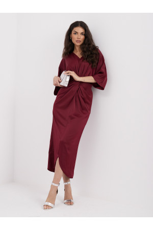 Elegantiška kimono stiliaus suknelė (bordo)