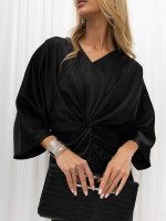 Elegantiška kimono stiliaus suknelė (juoda)