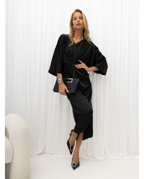 Elegantiška kimono stiliaus suknelė (juoda)