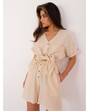 Medvilninis palaidinės ir šortų kostiumėlis (Smėlio spalvos)