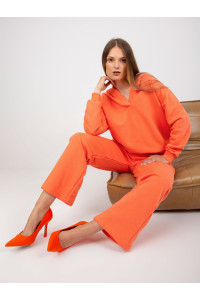Sportinio stiliaus laisvalaikio kostiumėlis su gobtuvu (oranžinės spalvos)