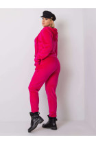 Veliūrinis plus size dydžio laisvalaikio kostiumėlis su gobtuvu (rožinės spalvos)