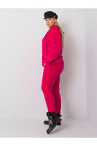 Veliūrinis plus size dydžio laisvalaikio kostiumėlis su gobtuvu (rožinės spalvos)