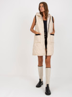 Dygsniuota liemenė su gobtuvu Rue Paris (balta)