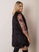 Dirbtinio kailio liemenė Raphael (Juoda)