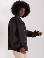 Marškiniai moterims pūstomis rankovėmis Lakert (juodi)