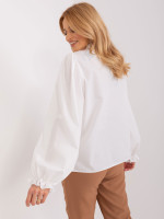 Marškiniai moterims pūstomis rankovėmis Lakert (balti)