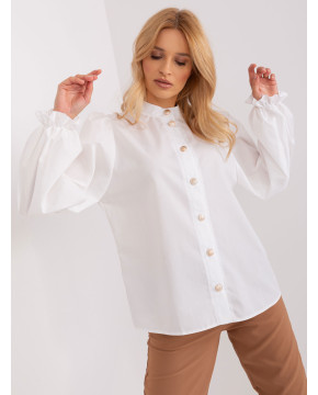 Marškiniai moterims pūstomis rankovėmis Lakert (balti)