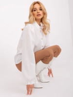 Marškiniai moterims pūstomis rankovėmis Lakert (balti)