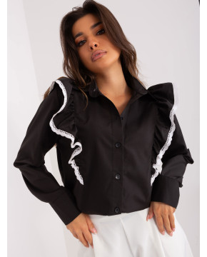 Medvilnės marškiniai moterims Lakert (juodi)