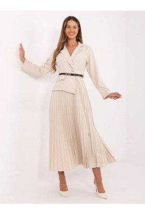 Elegantiška maxi suknelė moterims su dirželiu (balta)