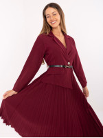 Elegantiška maxi suknelė moterims su dirželiu (bordo)