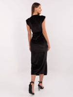 Elegantiška maxi suknelė moterims su blizgučiais (juoda)