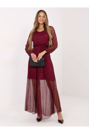 Šventinė maxi suknelė moterims (bordo)