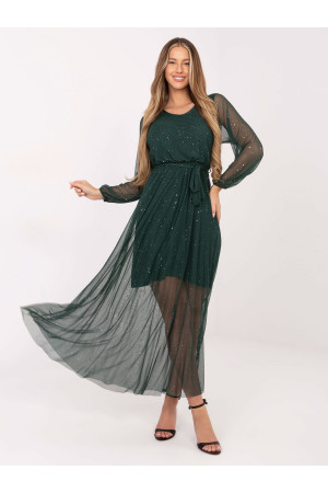 Šventinė maxi suknelė moterims (žalia)
