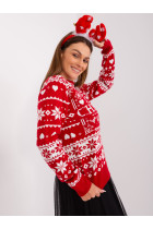 Kalėdinis megztinis moterims Sublevel (Raudonas)