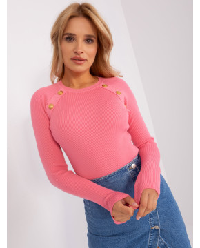Klasikinis megztinis moterims (rožinės spalvos)