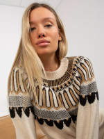 Megztinis su ornamentais Rue Paris (Smėlio spalva)