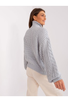 Oversize stiliaus megztinis moterims (pilkos spalvos)