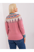 Plus size megztinis moterims (rožinės spalvos)