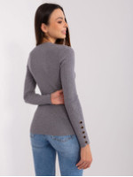 Klasikinis megztinis moterims (pilkos spalvos)