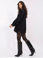 Ilgi marškiniai moterims pūstomis rankovėmis (juodi)