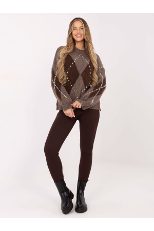 Megztinis su ornamentais (ruda spalva)