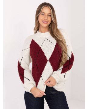 Megztinis su ornamentais (balta spalva)