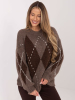 Megztinis su ornamentais (ruda spalva)