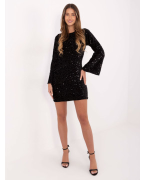Kokteilinė mini suknelė moterims (Juoda)