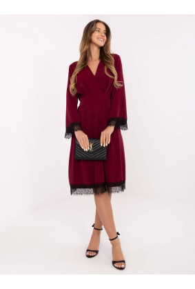 Elegantiška suknelė moterims su raukiniais (bordo)