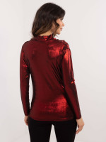 Puošni palaidinė moterims su blizgesio efektu (bordo)