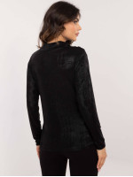 Puošni palaidinė moterims su blizgesio efektu (juoda)