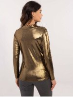 Puošni palaidinė moterims su blizgesio efektu (aukso spalvos)