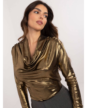 Puošni palaidinė moterims su blizgesio efektu (aukso spalvos)