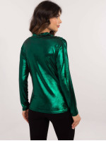 Puošni palaidinė moterims su blizgesio efektu (žalia)