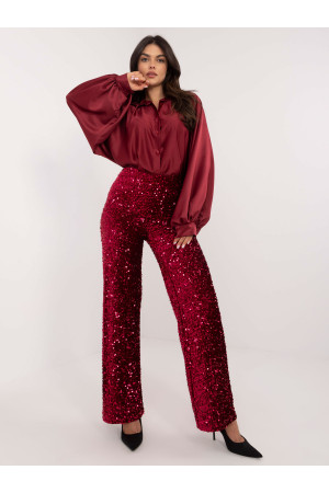 Puošnios kelnės moterims (bordo spalvos)