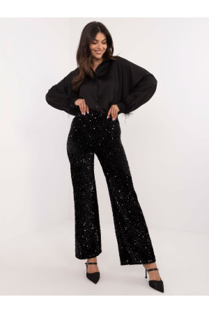 Puošnios kelnės moterims (juodos spalvos)