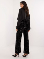 Puošnios kelnės moterims (juodos spalvos)