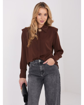 Marškiniai moterims su antpečiais (rudi)
