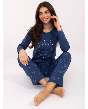 2 dalių medvilninė pižama (mėlynos spalvos)