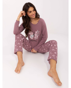 2 dalių medvilninė pižama (rožinės spalvos)