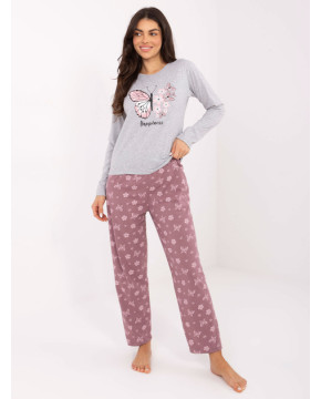 2 dalių medvilninė pižama (pilkos spalvos)